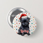 Affenpinscher-Hund Weihnachten Button (Vorne & Hinten)