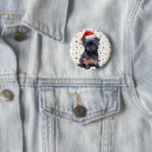 Affenpinscher-Hund Weihnachten Button (Beispiel)