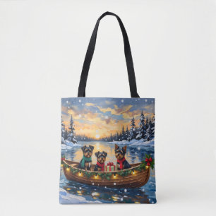 Affenpinscher-Hund Weihnachtsboot Feiertage Tasche