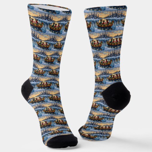 Affenpinscher-Hund Weihnachtsboot Urlaub Socken (Gewinkelt)