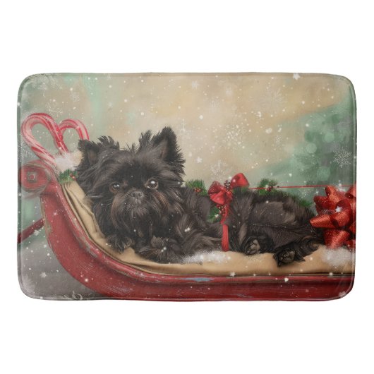 Affenpinscher Hund Weihnachtsfest Badematte (Vorderseite)