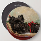 Affenpinscher Hund Weihnachtsfest Button (Vorne & Hinten)