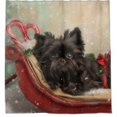 Affenpinscher Hund Weihnachtsfest Duschvorhang (Vorderseite)
