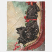 Affenpinscher Hund Weihnachtsfest Fleecedecke (Vorderseite)