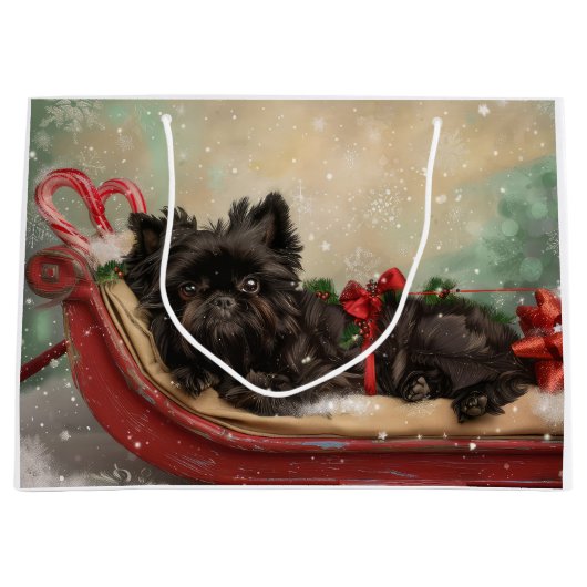 Affenpinscher Hund Weihnachtsfest Große Geschenktüte (Vorderseite)