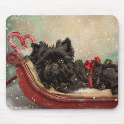 Affenpinscher Hund Weihnachtsfest Mousepad (Vorne)