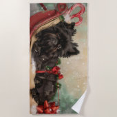 Affenpinscher Hund Weihnachtsfest Strandtuch (Vorderseite)