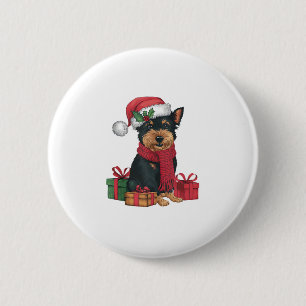 Affenpinscher Hund WeihnachtsOutfits Weihnachtsman Button