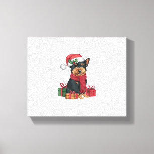 Affenpinscher Hund WeihnachtsOutfits Weihnachtsman Leinwanddruck