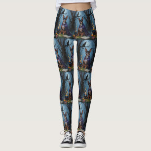 Affenpinscher Hund Whimsikale Halloween-Malerei Leggings