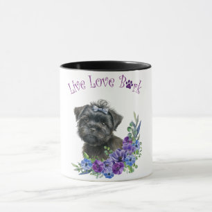 Affenpinscher Hundefrau Blumenmuster Tasse