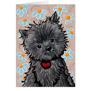 Affenpinscher-Hundekunst-Grußkarte