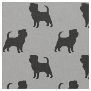 Affenpinscher-Hunderassen-Silhouetten gemustert Stoff