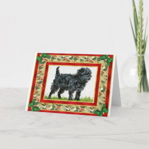 Affenpinscher-Hunderaum-Weihnachtskarte Feiertagskarte