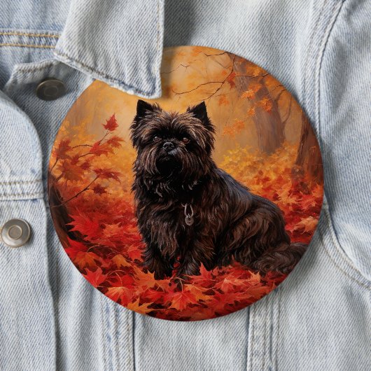 Affenpinscher im Herbst Leaves Fall Inspiriert Button (Beispiel)