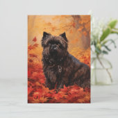 Affenpinscher im Herbst Leaves Fall Inspiriert Dankeskarte (Stehend Vorderseite)