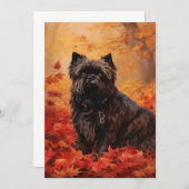 Affenpinscher im Herbst Leaves Fall Inspiriert Dankeskarte (Vorne/Hinten)