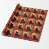Affenpinscher im Herbst Leaves Fall Inspiriert Geschenkpapier (Ungerollt)