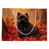 Affenpinscher im Herbst Leaves Fall Inspiriert Große Geschenktüte (Rückseite)