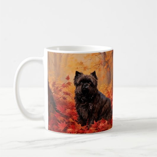 Affenpinscher im Herbst Leaves Fall Inspiriert Kaffeetasse (Links)