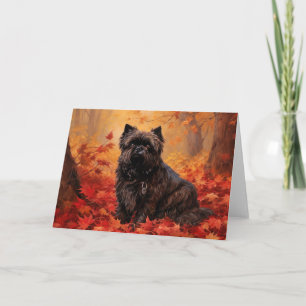 Affenpinscher im Herbst Leaves Fall Inspiriert Karte