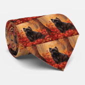 Affenpinscher im Herbst Leaves Fall Inspiriert Krawatte (Gerollt)