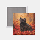 Affenpinscher im Herbst Leaves Fall Inspiriert Magnet (Vorderseite/Rückseite)