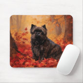 Affenpinscher im Herbst Leaves Fall Inspiriert Mousepad (Mit Mouse)