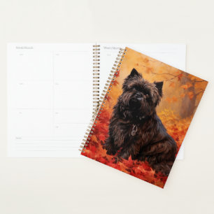 Affenpinscher im Herbst Leaves Fall Inspiriert Planer