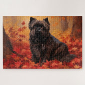 Affenpinscher im Herbst Leaves Fall Inspiriert Puzzle (Horizontal)