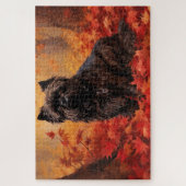 Affenpinscher im Herbst Leaves Fall Inspiriert Puzzle (Vertikal)