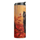 Affenpinscher im Herbst Leaves Fall Inspiriert Thermosbecher (Nach links gedreht)