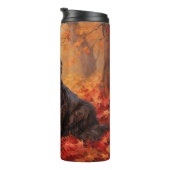 Affenpinscher im Herbst Leaves Fall Inspiriert Thermosbecher (Nach rechts gedreht)