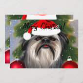 Affenpinscher in der Weihnachtslattferienkarte Feiertagskarte (Vorne/Hinten)