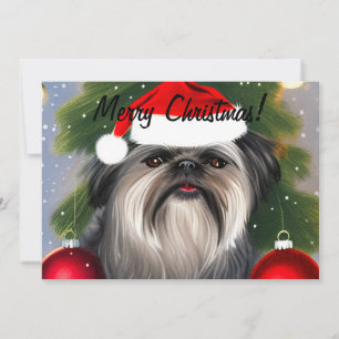 Affenpinscher in der Weihnachtslattferienkarte Feiertagskarte