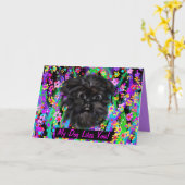 AFFENPINSCHER KARTE (Gelbe Blume)