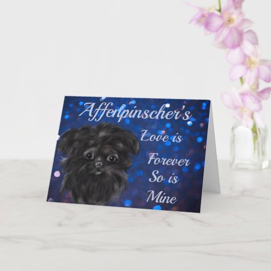 AFFENPINSCHER  KARTE (Orchidee)
