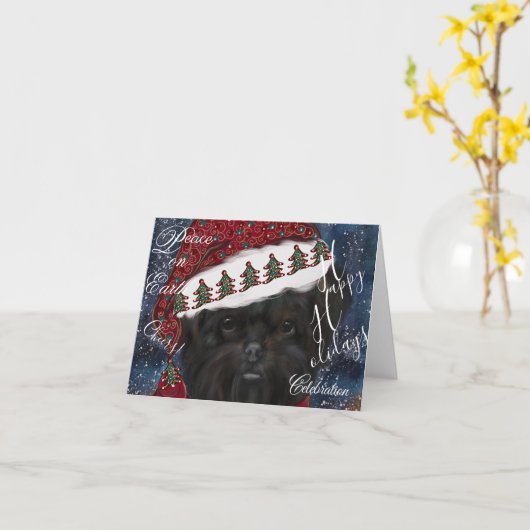 Affenpinscher Karte (Gelbe Blume)