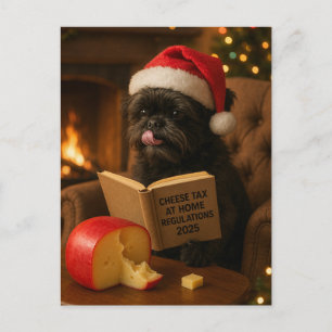 Affenpinscher 'Käse-Steuer' Weihnachtskarte Postkarte