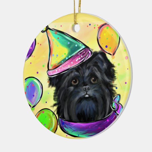 Affenpinscher Keramik Ornament (Links)