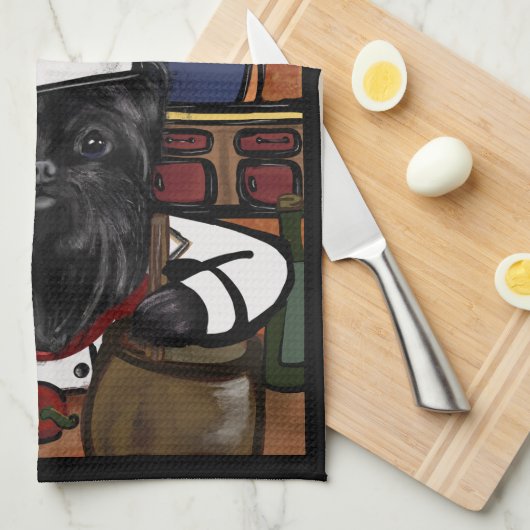Affenpinscher Koch Geschirrtuch (Viertel Falte)
