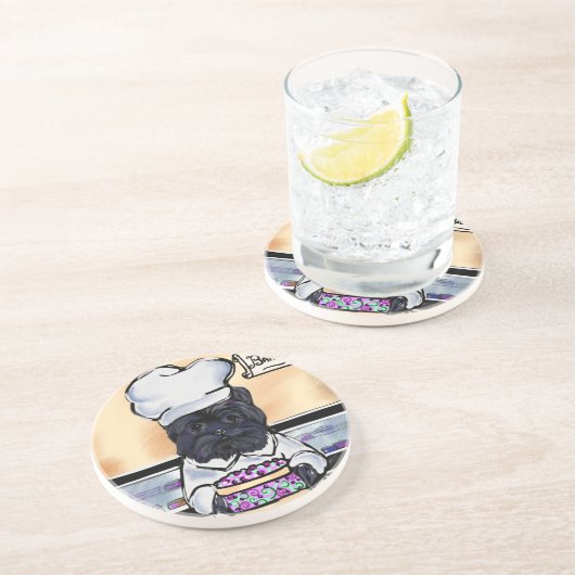 Affenpinscher Koch Getränkeuntersetzer (Seite)