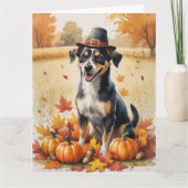 Affenpinscher lässt Erntedank zurück Kunst Karte (Vorderseite)