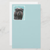 Affenpinscher Malerei - Niedliche Original Dog Art Briefpapier (Vorne/Hinten)