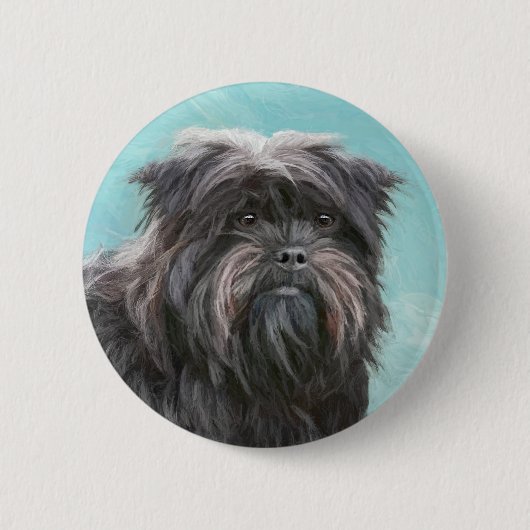 Affenpinscher Malerei - Niedliche Original Dog Art Button (Vorderseite)