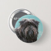 Affenpinscher Malerei - Niedliche Original Dog Art Button (Vorne & Hinten)