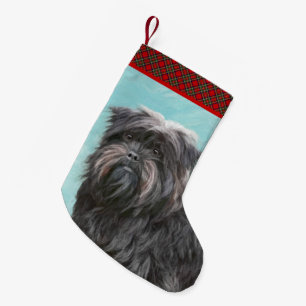Affenpinscher Malerei - Niedliche Original Dog Art Kleiner Weihnachtsstrumpf