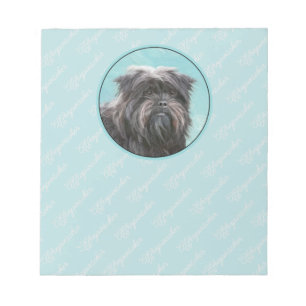 Affenpinscher Malerei - Niedliche Original Dog Art Notizblock