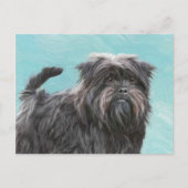 Affenpinscher Malerei - Niedliche Original Dog Art Postkarte (Vorderseite)