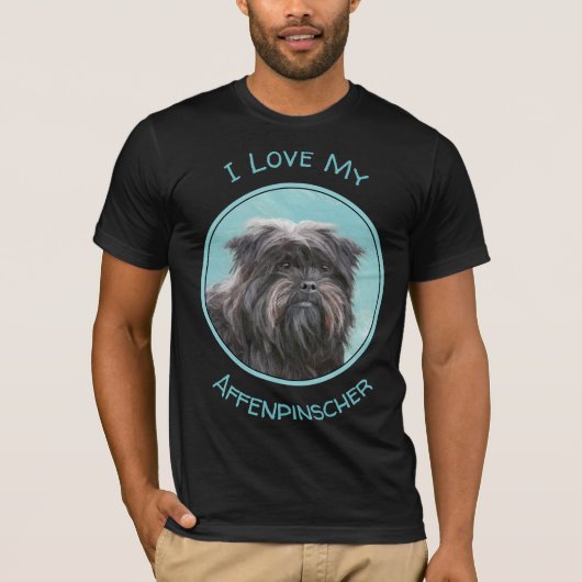 Affenpinscher Malerei - Niedliche Original Dog Art T-Shirt (Vorderseite)